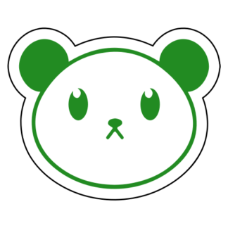 Cute Little Panda Sticker (Green)